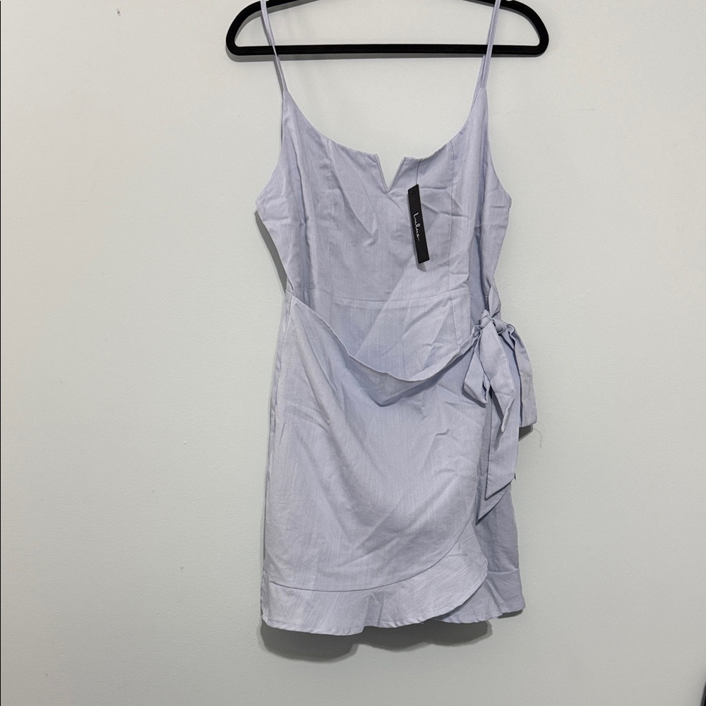 Lulu's Light Blue Mini Wrap Dress
